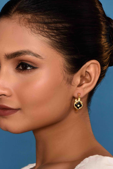 UNIHLC Noir Charm Hoop Earrings