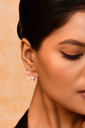 UNIHLC Blush Crystal Bloom Studs
