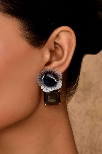 UNIHLC Midnight Floral Gem Earrings