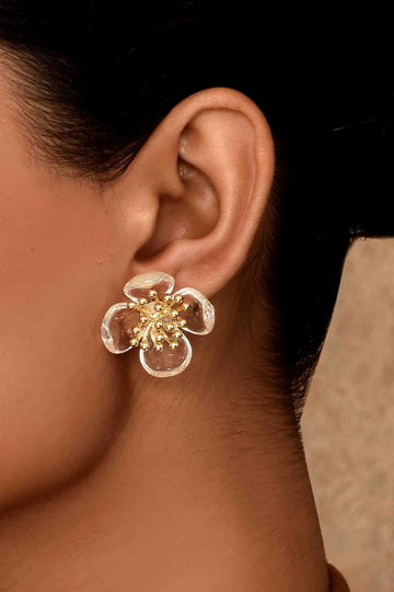 UNIHLC Clear Floral Bloom Studs