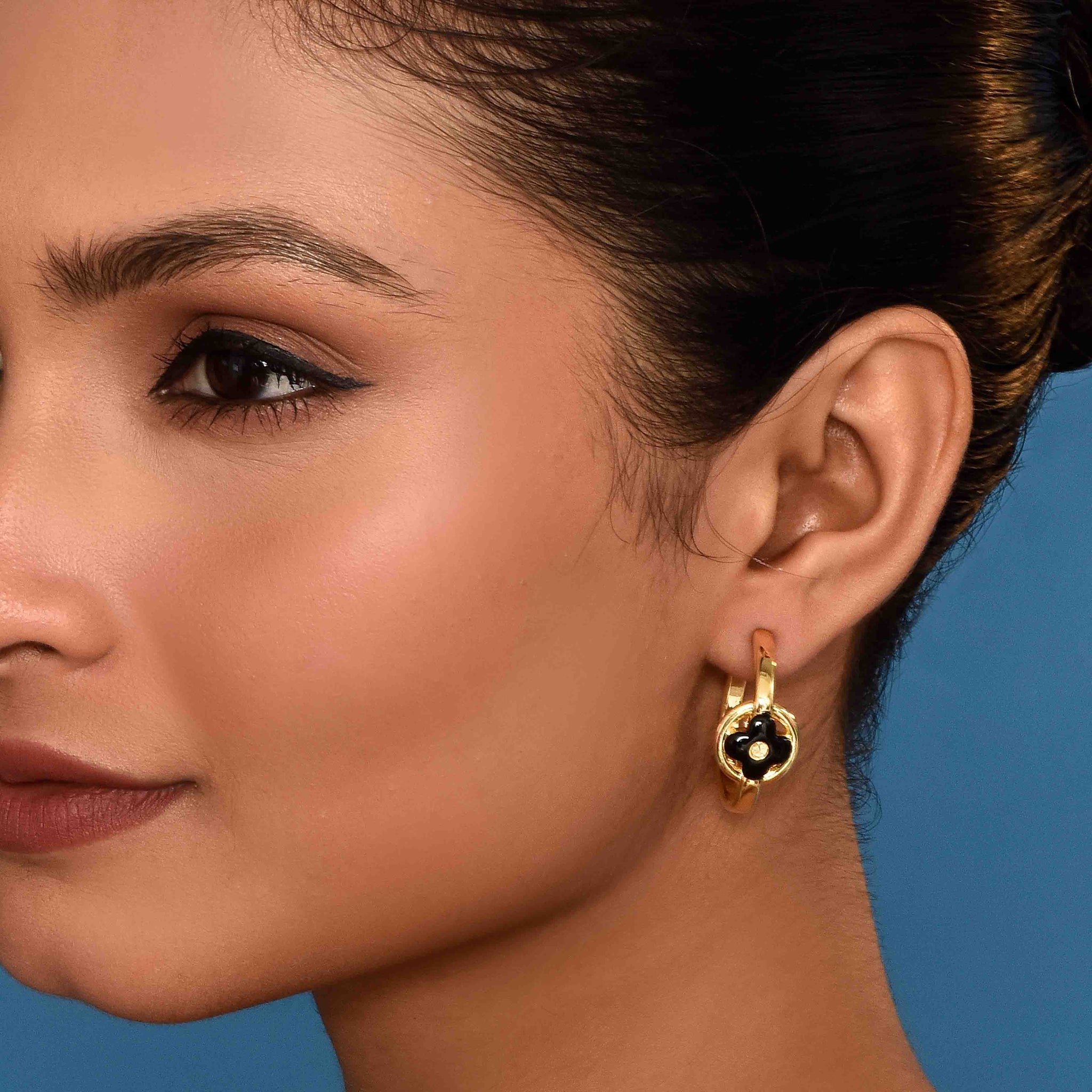 UNIHLC Noir Charm Hoop Earrings