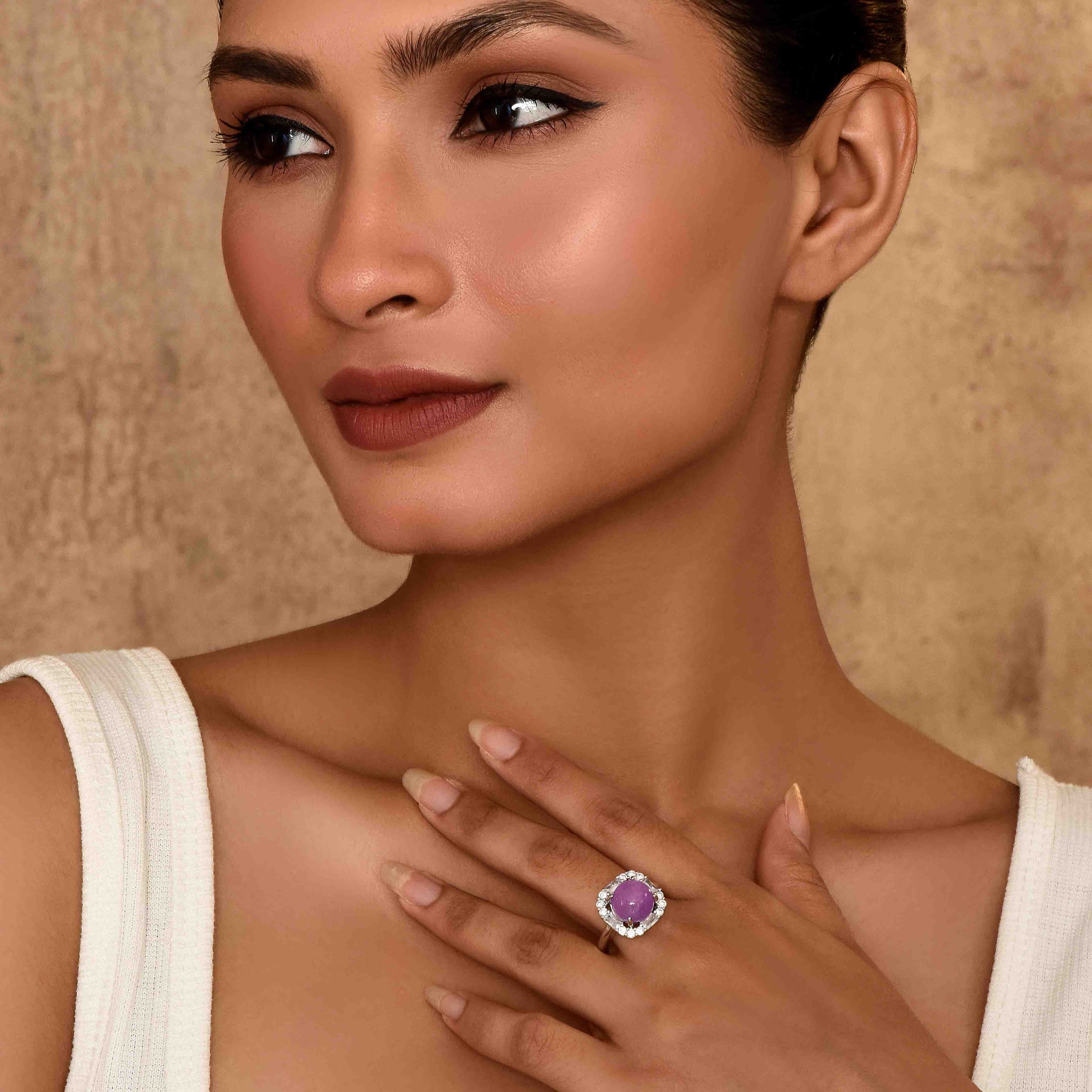 UNIHLC Lavender Halo Ring