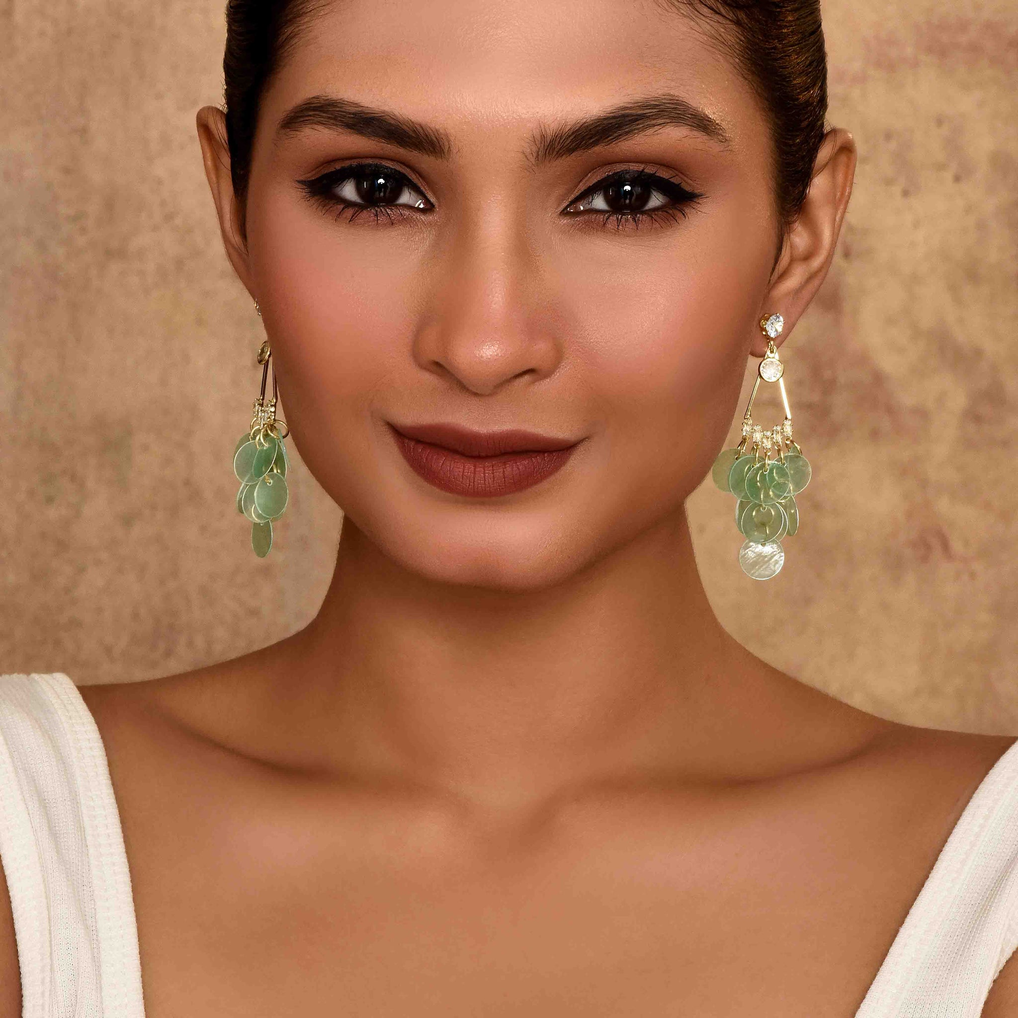 UNIHLC Mint Sequin Cascade Danglers