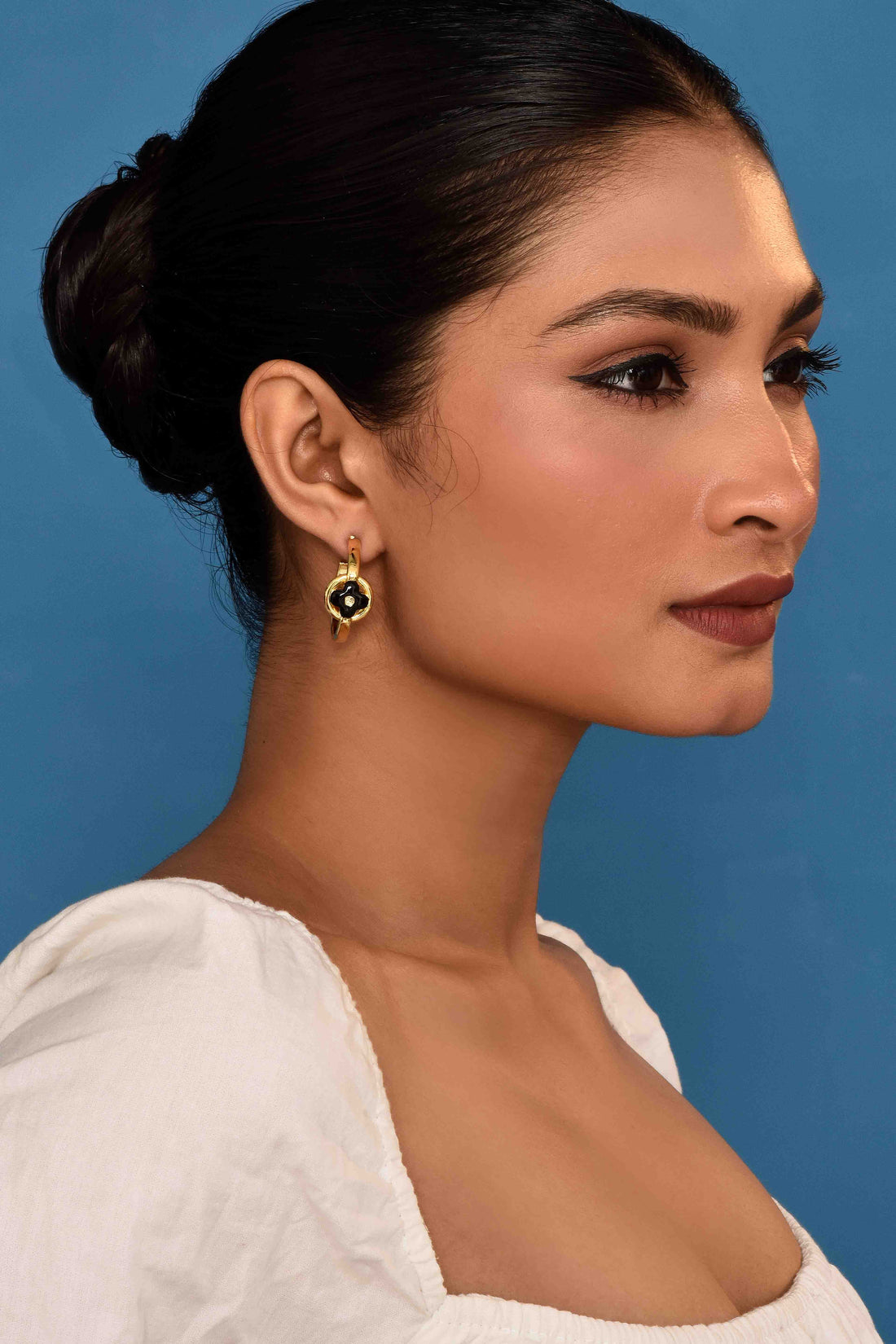 UNIHLC Noir Charm Hoop Earrings