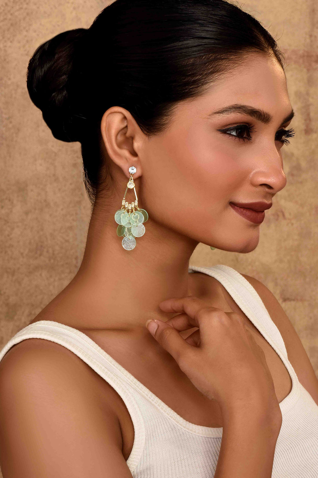 UNIHLC Mint Sequin Cascade Danglers