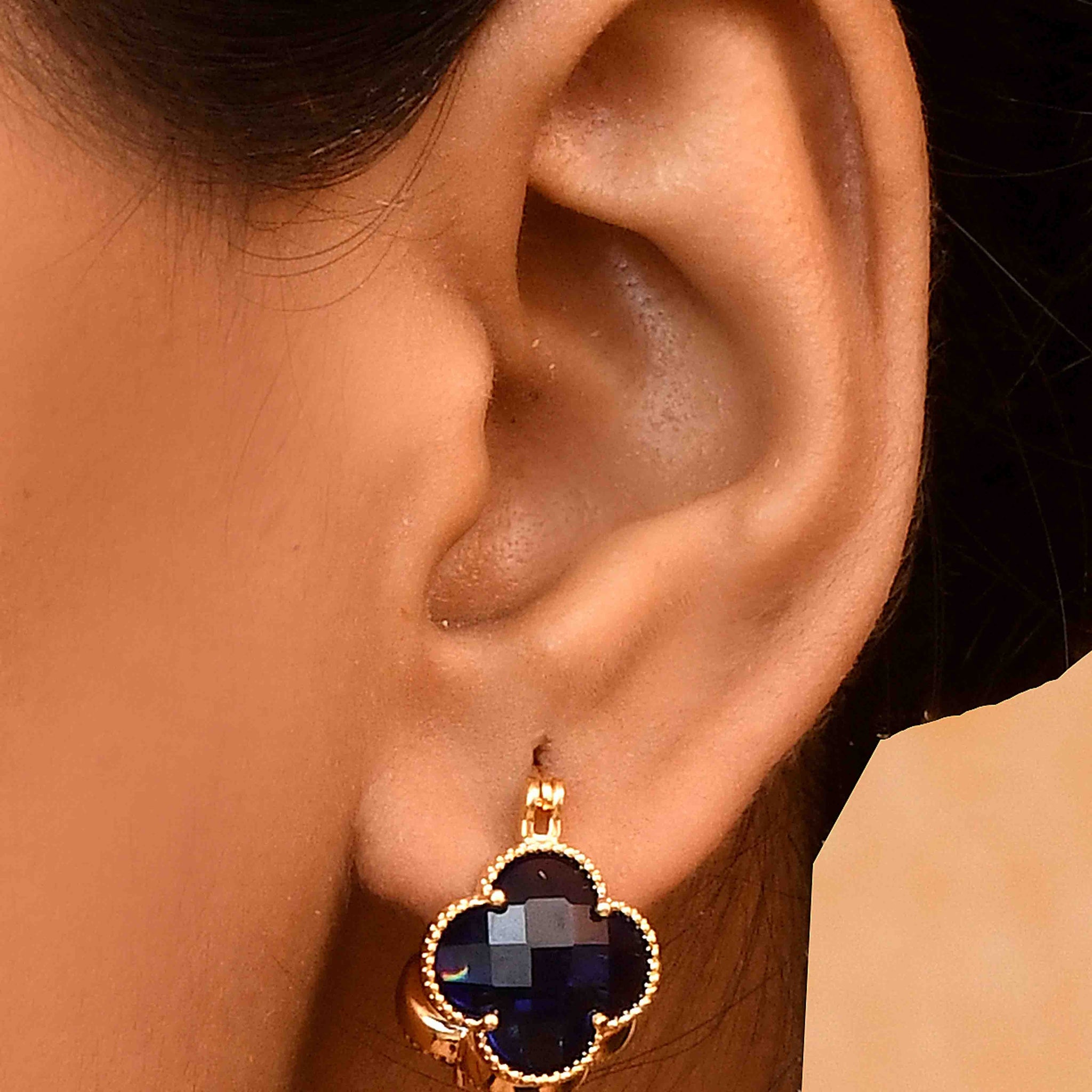 UNIHLC Royal Blue Clover Earrings