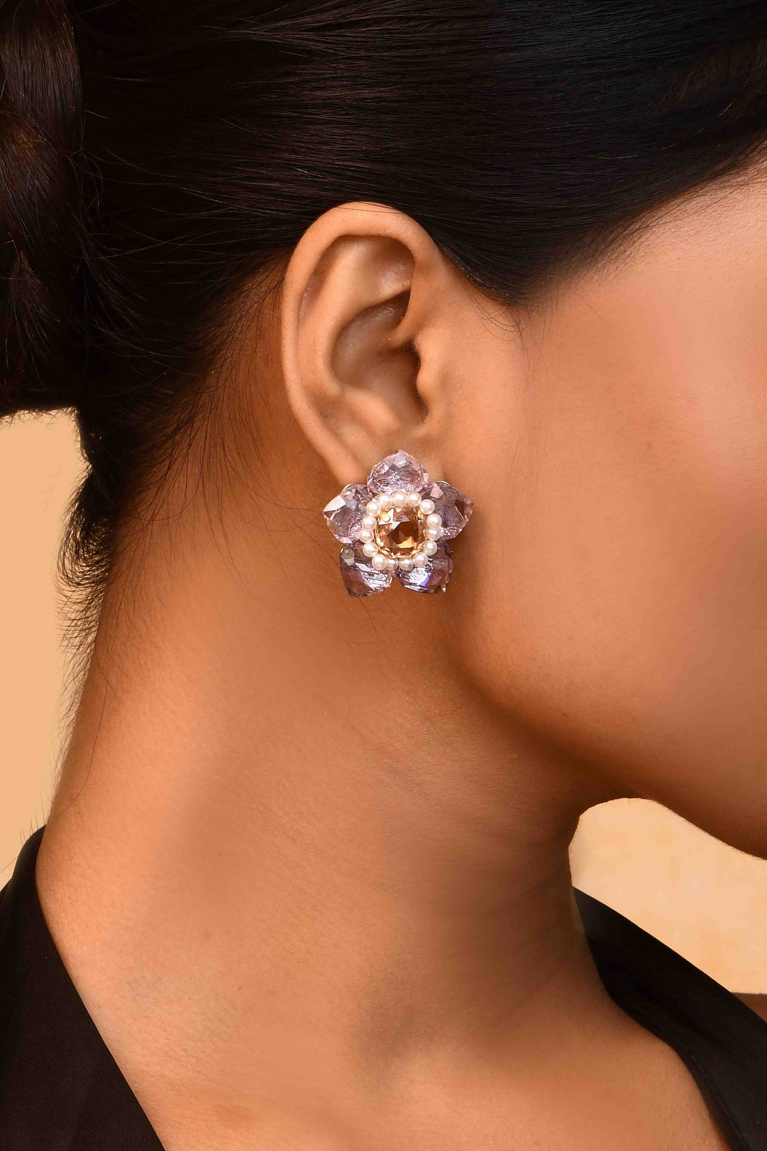 UNIHLC Lilac Bloom Pearl Earrings
