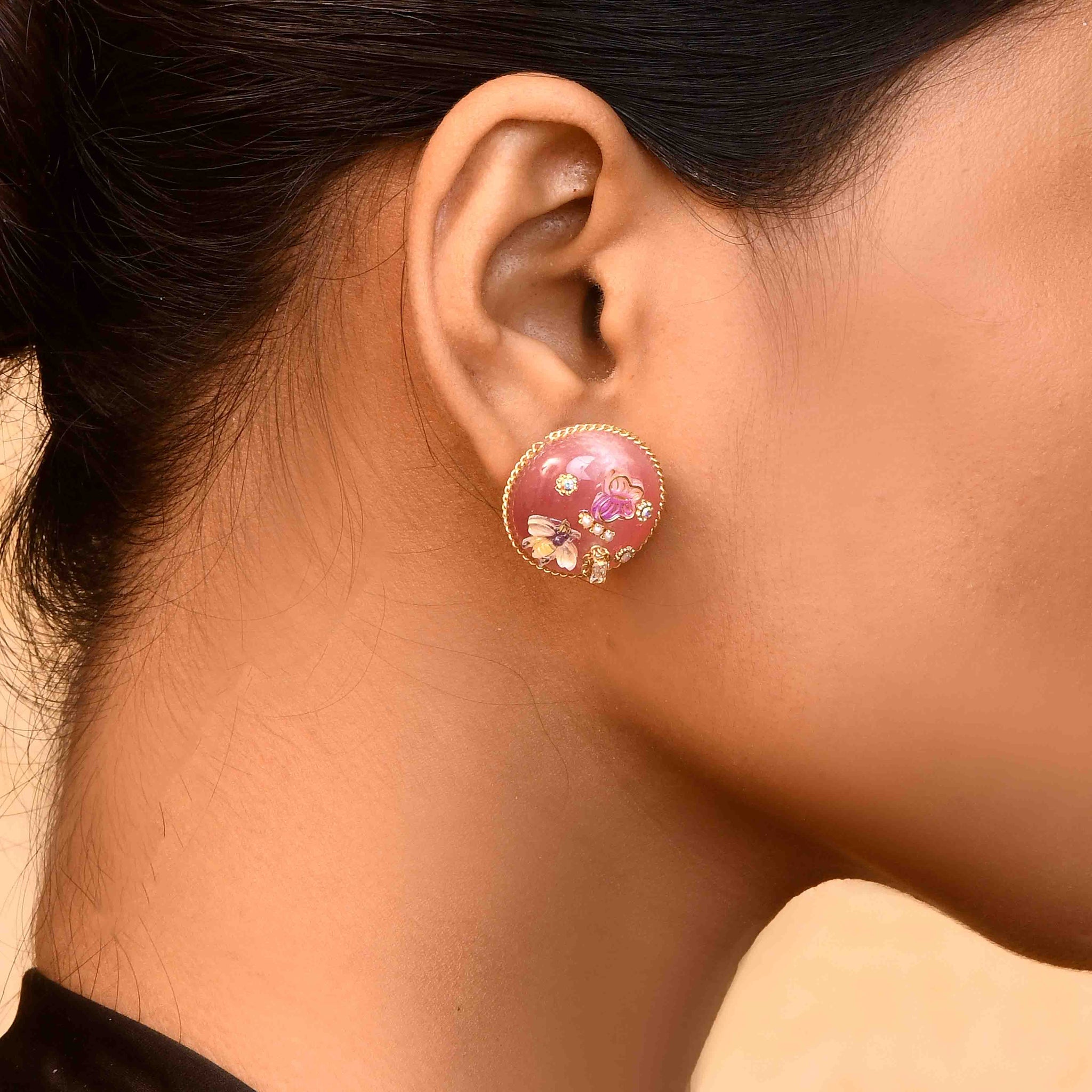 UNIHLC Pink Butterfly Studs