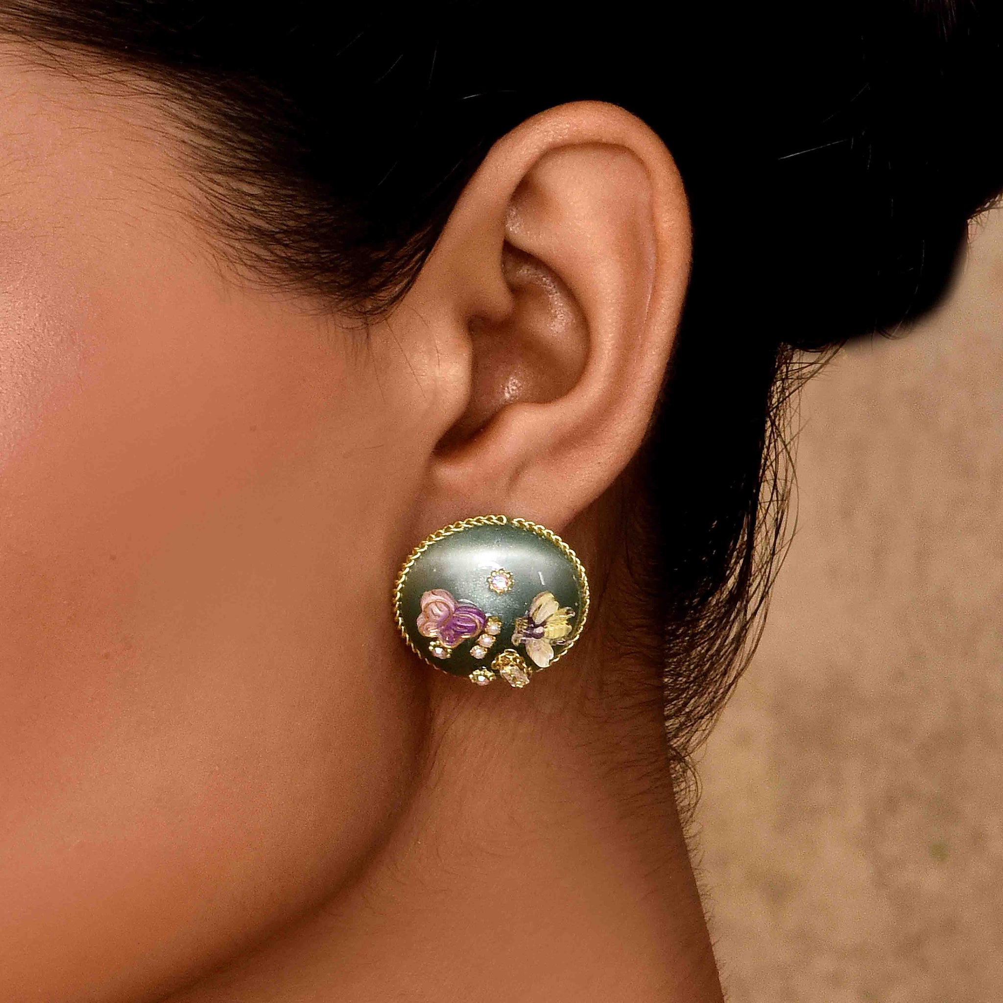 UNIHLC Mint Butterfly Bloom Studs