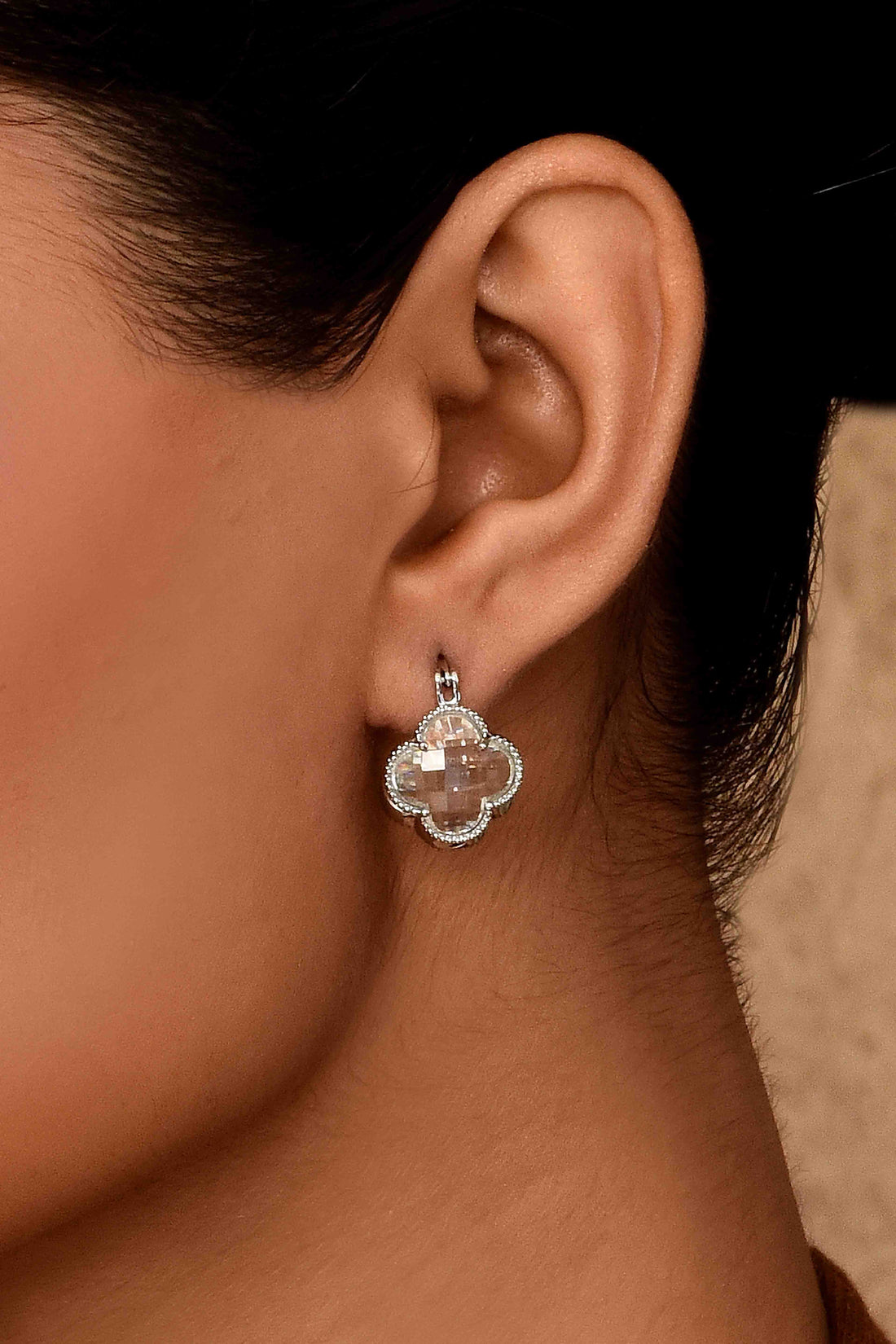 UNIHLC Crystal Clover Earrings