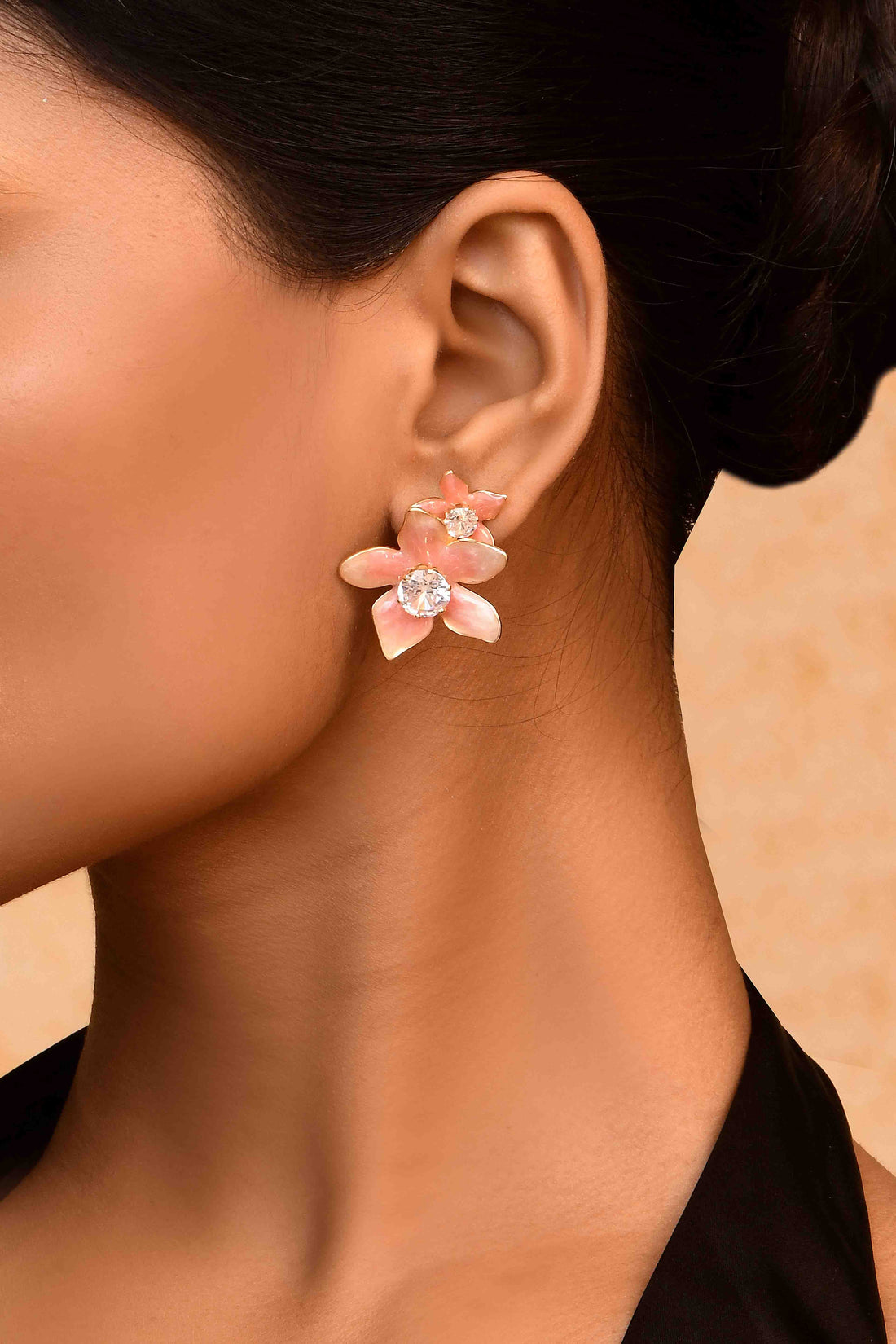 UNIHLC Blush Crystal Bloom Studs