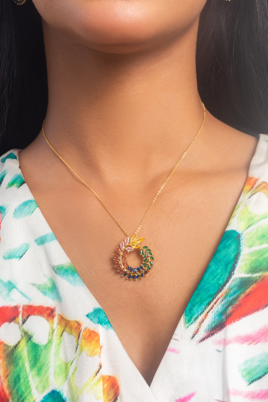 UNIHLC Multicoloured Leaflet Jewelry Set